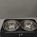 COMESOON Elevated Dog Bowls for Small Medium Dogs, 3 Height Adjustable Raised Stand with 2 Thick 6" Stainless Steel Food Bowls, Non-Slip Feeder Adjusts to 2.75", 6", 7.5", Black