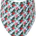 2 x Mile High Life | Girl Dog Collars | Cute Bandana Collar | Soft Poly Cotton Fabric Collars for Medium Dogs | Flower & Fruit Pattern (Wild Rose, Collar & Bandana-M)