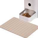 Li&Zhao Dog Food Mat - Wave Cat Food Mat Pet Food Mat Dog Bowl Mat Waterproof Pet Mats for Food and Water for Floors Waterproof(Beige)