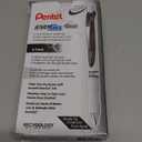 Pentel EnerGel Pearl Pens, 0.7mm, Needle Point, Black Ink, Pack Of 12