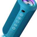 Ortizan Portable Bluetooth Speakers, IPX7 Waterproof Wireless Outdoor Speaker with 24W Loud Stereo Sound And Bluetooth 5.3, Deep Bass, RGB Lights, Dual Pairing, 30H Playtime for Home, Party