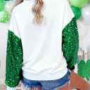 DUTUT St. Patrick's Day Sweatshirt Women Shamrock Shirt Lucky Clover Graphic Shirts Irish Casual Long Sleeve Tops (Medium)