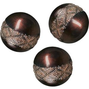 Creative Scents Dublin Brown 3” Decorative Balls  Set of 3 Decorative Balls for Bowls and Vases, Decorative Orbs and Spheres, Home Decor Vase Filler, Spheres for Coffee Table Decor, Dining Room