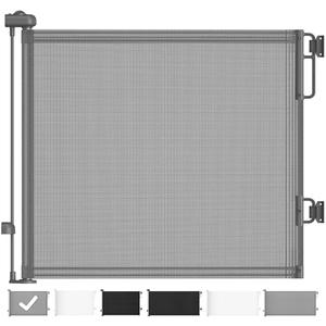 Cumbor 55" Wide Retractable Baby Gates for Doorways, Mom's Choice Award - Mesh Dog Gate for The House, One-Hand Opening Child Toddler Gates for Stairs, Pet Puppy Fence Indoor & Outdoor, Gray