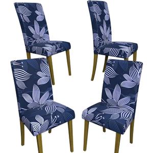 Stretch Dining Chair Covers Set of 4,Floral Print Chair Covers,Soft Removable Washable,Pet Friendly Furniture Protector,Universal Chair Slipcovers for Home, Kitchen,Ceremony Dining Room Seat