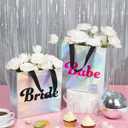 12 Pcs Bridesmaids Gift Bags Holographic Non-woven Reusable Tote Bag Bridal Shower Gifts Bag Bachelorette Party Decorations for Bridesmaid Proposal Engagement Wedding Party Favor Bags