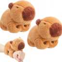 2 Pcs Capybara Slap Bracelets Plush Stuffed Animal Slap Bracelets 8.5'' Wrist Capybara Toy for Christmas Birthday Party Favor Supply Gift