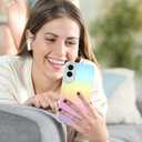 AIGOMARA Magnetic for Samsung Galaxy S25 Edge Case [Compatible with Magsafe] [Fluorescent Holographic Iridescent] Slim Shockproof Matte Protective Phone Cover for Women Girls 6.7 Inch