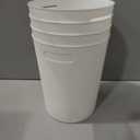 4 Pack Small Trash Can for Bathroom - 3 Gallon/12-Liter Wastebasket, Round Plastic Garbage Container Bin for Bedroom Office White.