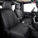 Aierxuan Seat Covers Compatible with Jeep Wrangler 2007-2025 4 Door JK JL Sahara Rubicon Unlimited Altitude Luminator Concept Pickup Truck Waterproof Leather Full Seat car Cushions Black