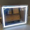 ROLOVE Vanity Mirror with Lights 22"x18", Lighted Makeup Mirror with 10X Magnification, Smart Touch 3 Colors Dimmable, 360 Rotation, Women Gift, Dresser Mount, Bathroom (Gold)