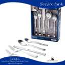 David Burke 20-Piece Avignon Flatware Set - Premium Stainless Steel Silverware, Elegant Utensil Set, Service for 4