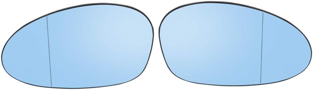 X AUTOHAUX 1 Pair Car Side Mirror Glass with Backing Plate Heated Blue Tinted Glass for BMW E86 E88 E90 E91 E92 E93 325i 328i 328xi 335i 335xi 330i 330xi, 18x10cm / 7.09"x3.94"