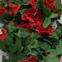 4 Pack (32FT) Artificial Rose Vine Fake Flowers Garland Hanging Silk Rose Ivy Plants Vine for Mother's Day Wedding Arch Party Wall Indoor and Outdoor Aesthetic Art Dcor (Red)