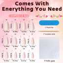 Nude Press on Nails Almond with Nail Tabs,120pcs Medium Almond Press on Nails,12 Sizes Glossy Nude Medium Fake Nails,Full Cover Acrylic Nails Press ons for Women