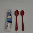 DIORO Silicone Mixing & Serving Spoons - Large Heat-Resistant Non Stick Utensils Big Solid & Slotted Basting & Stirring Spoons - Dishwasher Safe (2pc, Red)