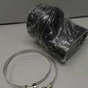 Zookpr 4 Inch Rubber Round to Oval Dryer Vent Adapter with Stainless Steel Worm Drive Clamp Fill All Recessed Dryer Vent,Black,Oval Duct Connector for House