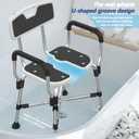Heavy Duty Shower Chair for Inside Shower 450lb U-shape Shower Seat with Arm and Back for Elderly and Disabled Adjustable Height Medical Bathtub Stool Private Clean for Women Seniors Handicap