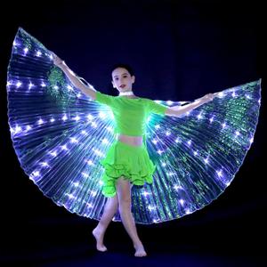 HOTBEST LED Isis Wings, Belly Dance Wings, Light Up Colorful LED Butterfly Wings with Telescopic Stick