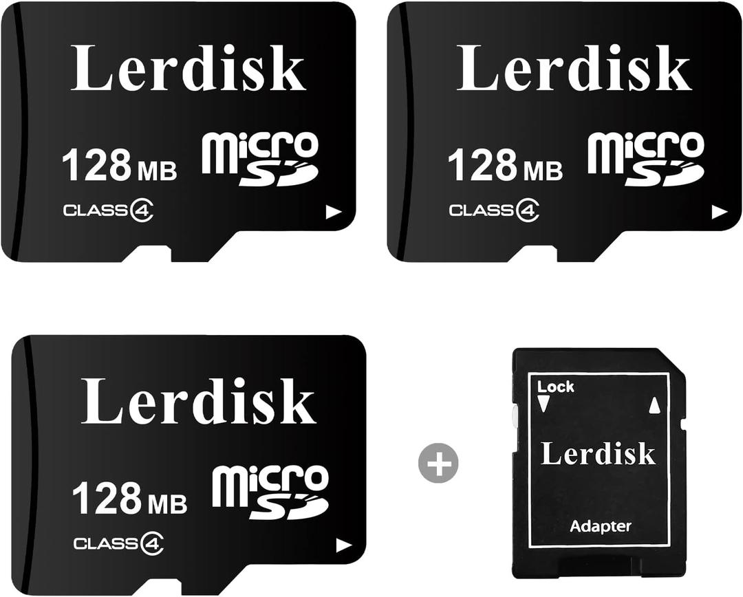 Factory Wholesale Micro SD Card 128MB (0.12GB) Pack of 3 in Bulk Low Capacity for MP3/Old Phones/Small Files Only -Not for Cameras/Dashcams/GB Devices