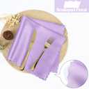 Homiest 100 Pack Light Purple Satin Napkins 17x17 Inches - Scalloped Square Silky Elegant Dinner Decor for Wedding, Restaurant, Graduation Party