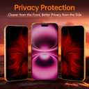 2 x Privacy Screen Protector for iPhone 16 Pro Tempered Glass Black Red for iPhone16 Pro Anti-Spy Film Anti-Blue Light with Installation Frame No Bubble Flower 2 Pack (6.3 inch)