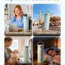 Papablic Innovative 360 CapsuleChill Breastmilk Cooler for 36H Safe Storage, 20oz Stress-Free Portable Breast Milk Chiller with 2pcs Stainless Steel Baby Bottles for Work & Travel, Mint Green