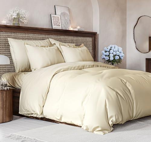 Duvet Cover Full Size Set - Extra Soft Full Size Easy Care and Fade Free w/Zipper Closures & Ties - Comfy Breathable Bedding (Off White) Pack of 1