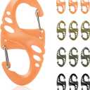 12 Pack 2" Carabiner Clip Plastic S Carabiner Clips Paracord Keychain Hooks for Key Chain Backpacks Bags Zipper Clip Accessories