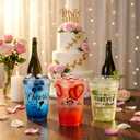 150 Pcs Wedding Plastic Cups Bulk 12oz Bridal Shower Cups Wedding Decorations for Reception Mr and Mrs Cheers to Love Bridal Party Supplies