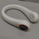 Portable Neck Fan with 6000mAh USB - Rechargeable Battery, Ultra-Light Bladeless Neck Fan LED Display, 360 Cooling Wearable Fan, 3 Speeds (White) (Grey)