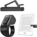 [Case-Friendly] Remote Control Page Turner Ring for Kindle Paperwhite Oasis Scribe Kobo eReaders, Camera Camcorder Remote Controls, Page Turner Clicker for iPhone ipad Tablets with Storage Bag (Black)