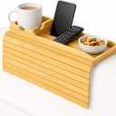 Wooden Armrest Tray for Couch, Cup Holder & Armrest Organizer  Non-Slip Couch Armrest Table, Sofa Arm Tray for Drinks, Snacks & Remotes  Flexible Couch Drink Holder Armrest for Living Room, Recliner