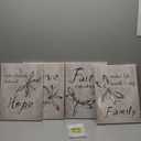 iKNOW FOTO 4 Piece Insect Painting Dragonfly Canvas Wall Art Prints Faith Love Hope Family Quote Decor Sign Framed Artwork Rustic Inspirational Quotes Canvas Prints Each 12x16inch