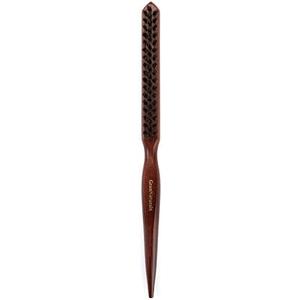 GranNaturals Teasing Boar Bristle Hair Brush for Women - Slick Back Comb with Rat Tail Pick for Hair Sectioning Used for Edge Control, Backcombing, Smoothing, and Styling Fine Hair to Create Volume