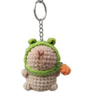 2 x Capybara Plush KeyChain Handmade Backpack Pendant Car Keyring Handbag Decorations Women Bag Decors Plush Animal Charm
