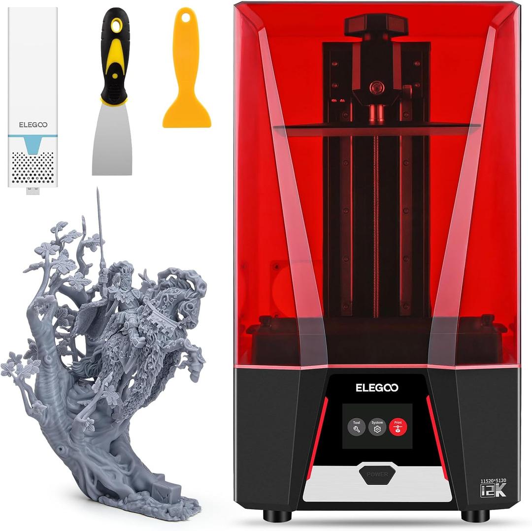 ELEGOO Saturn 3 12K MSLA 3D Printer with 10" Monochrome LCD Screen Fresnel Collimating Light Source Voxeldance Tango Software Printing Size 218.88mm*122.88mm*250mm