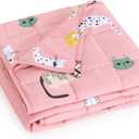 Mr. Sandman Weighted Blanket 3 Pounds Washable, Best for 20-40lb Breathable Cotton Heavy Blanket with Nontoxic Glass Beads - 36" x 48" Cute Cat
