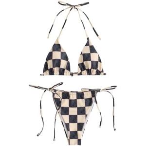 ZAFUL Womens Printed Triangle Bikinis 2 Piece Halter Bikini Sets High Cut Bathing Suit Side Tie Swimsuits XL