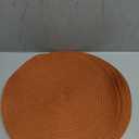 SHACOS Round Placemats Set of 6 for Dining Table Autumn Fall Round Braided Place Mats Washable Non Slip Kitchen Table Mats Decor, Bright Orange