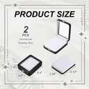 MECCANIXITY 2pcs Gemstone Display Box 3.6x4.4x1.3 Small Diamond Case Black