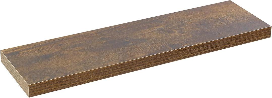 Floating Shelves for Wall, Wall Mounted Rustic Wood Shelves for Bathroom, Bedroom, Living Room, Kitchen, Hanging Shelf for Books/Storage/Room (Brown Wood Grain, 23.6")