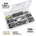 Picture Wire Hanging Kit 100+ Pieces - D-Ring, Screws, Hanging Hooks,Level. Supports up to 50 lbs 120+ Feet(38 M) Stainless Steel Wire Hanger | Comes with Solid Box