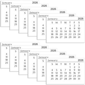 2026 Mini Calendar 3 x 2 Inch Small Paper Tear off Calendar for Scrapbooking for Home Family Office