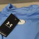 Under Armour Mens ColdGear Armour Fitted Mock (Small, Carolina Blue/White)