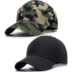 Structured Baseball Hats for Men Women Breathable Washed Cotton Baseball Caps Adjustable Golf Dad Hat for Wide Occasion, M-L