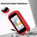 Screen Protector for Garmin Edge 850/Edge 550 GPS (3+1pack) and Silicone Case Cover,Tempered Glass Film Anti-Scratch High Definition Full Coverage (Red)