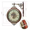 Homestia Double Sided Wall Clock Vintage Style Silent Non-Ticking Clock Battery Operated,360° Rotating,Wood Frame,Retro Double Sided Wall Clocks for Art Antique Decor Living Room Bedroom Office, Size: Double Sided - 13 Inch