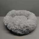 Hoewina Dog & Cat Bed for Indoor Cats, 20in Calming Donut Bed for Puppy and Kitten, Washable Round Fluffy Pet Bed for Small Medium Dogs and Cats (Light Grey)