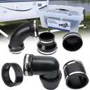 RV and Camper Sewer Waste Plumbing Connection System Kit Compatible with 3 inch PVC Pipe RV Sewer Hose Fittings RV Sewer Adapter 6 Pcs, Set with Transparent Storage Box